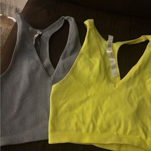 FP Movement by Free People Gray and Yellow Tank Tops